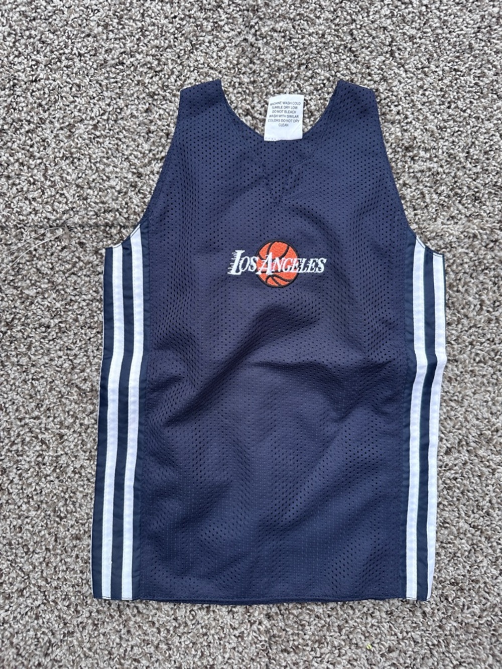 Y2K baby Los Angeles Navy Basketball Mesh Tank with Stripes